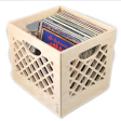 Wooden crate full of records