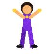 Pixel-art dancer in purple