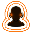 Dark silhouette inside pulsing orange rings