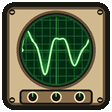 Oscilloscope with a green wave